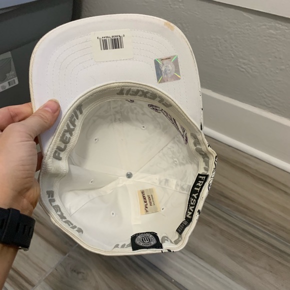 White Flex Fit Flat Bill LSU Hat - Picture 4 of 5